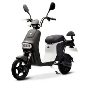 EOX OKO Low Speed Electric Scooter Non RTO with 50-60Km Mileage, Black & Grey Portable 48V Lithium Battery & Charger