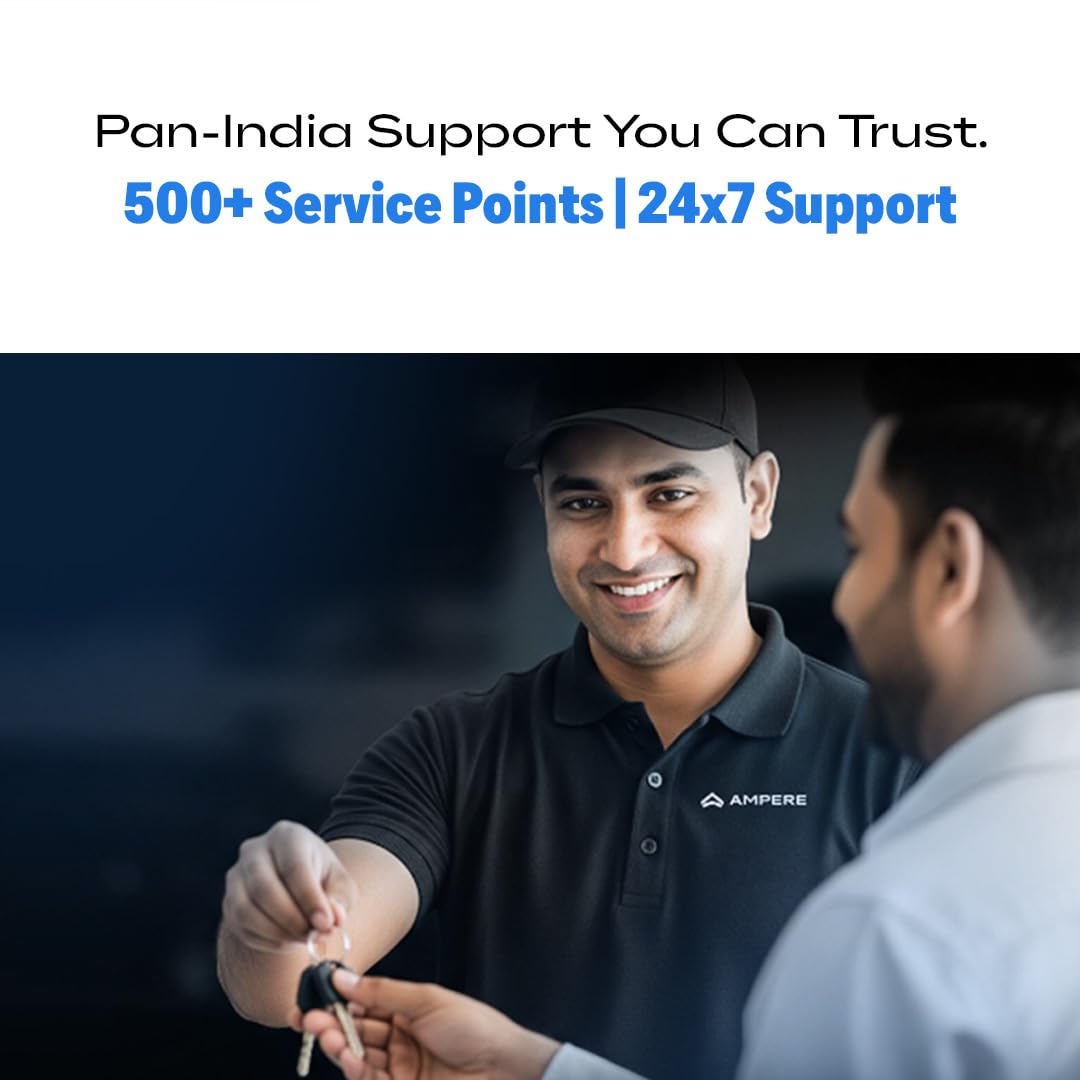 Ampere Powered by Greaves Electric Mobility Magnus Neo Electric Scooter | 80-95 km Real Range, Safest LFP Battery with 5-Year/75,000km Warranty, City-Speed Family Scooter, Strong Dual Frame Chassis (Glossy Black) - Image 6