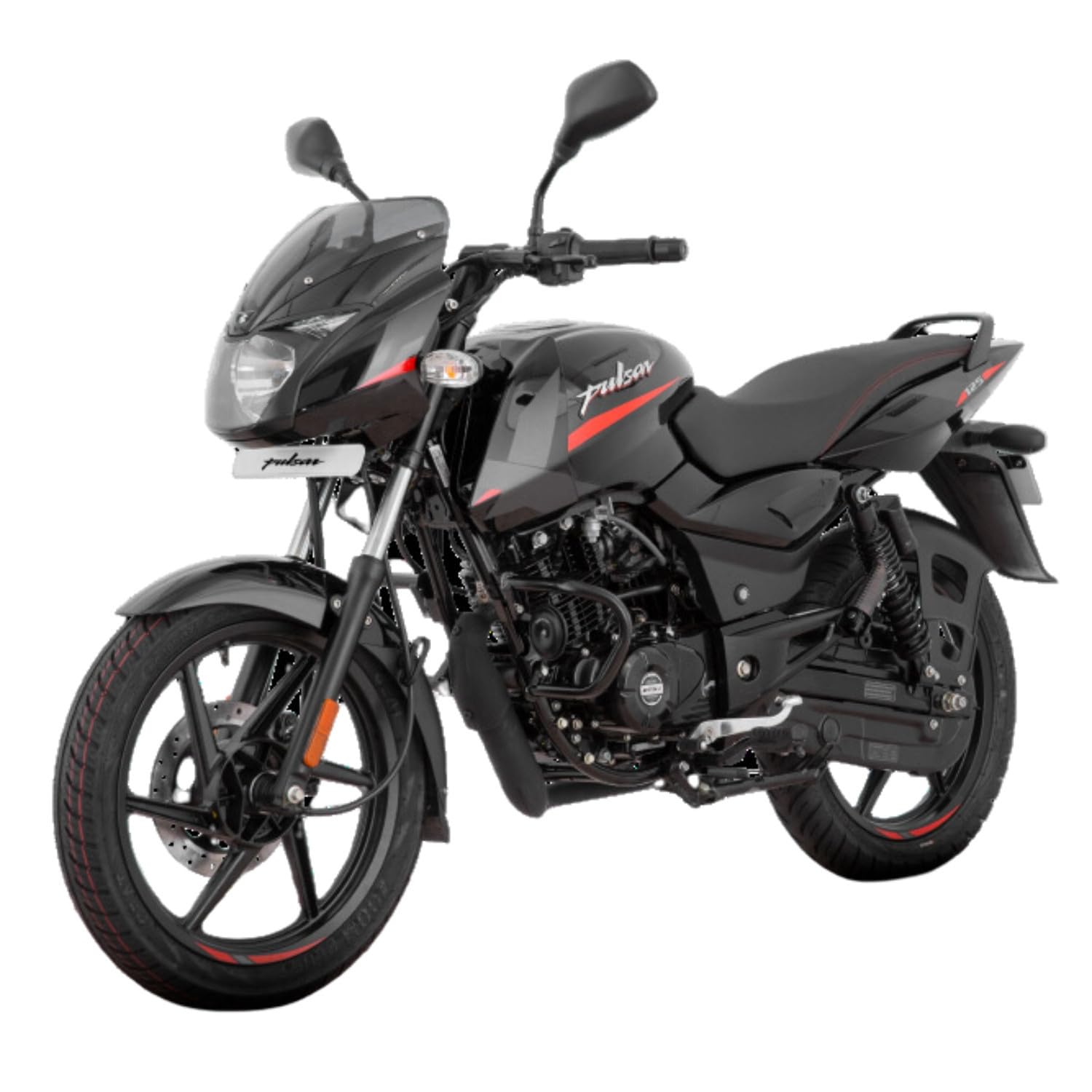 Bajaj Pulsar 125 Neon Disc Motorcycle/Motorbike - Ebony Black Solar Red Decals - Ex-Showroom - Image 4
