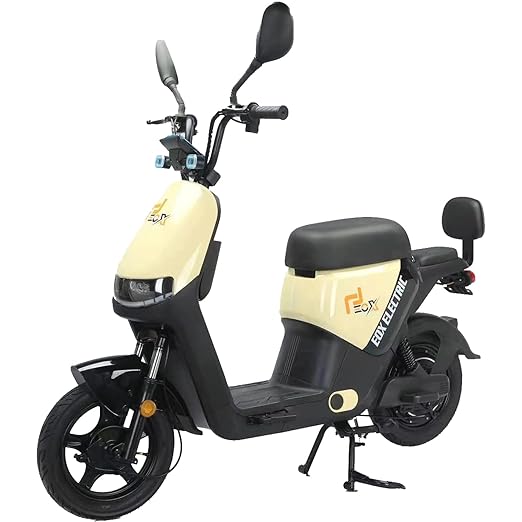 EOX OLO Low Speed Electric Scooter Non RTO with 45Km Mileage, Pastel Yellow & Black Portable Lithium Battery & Charger