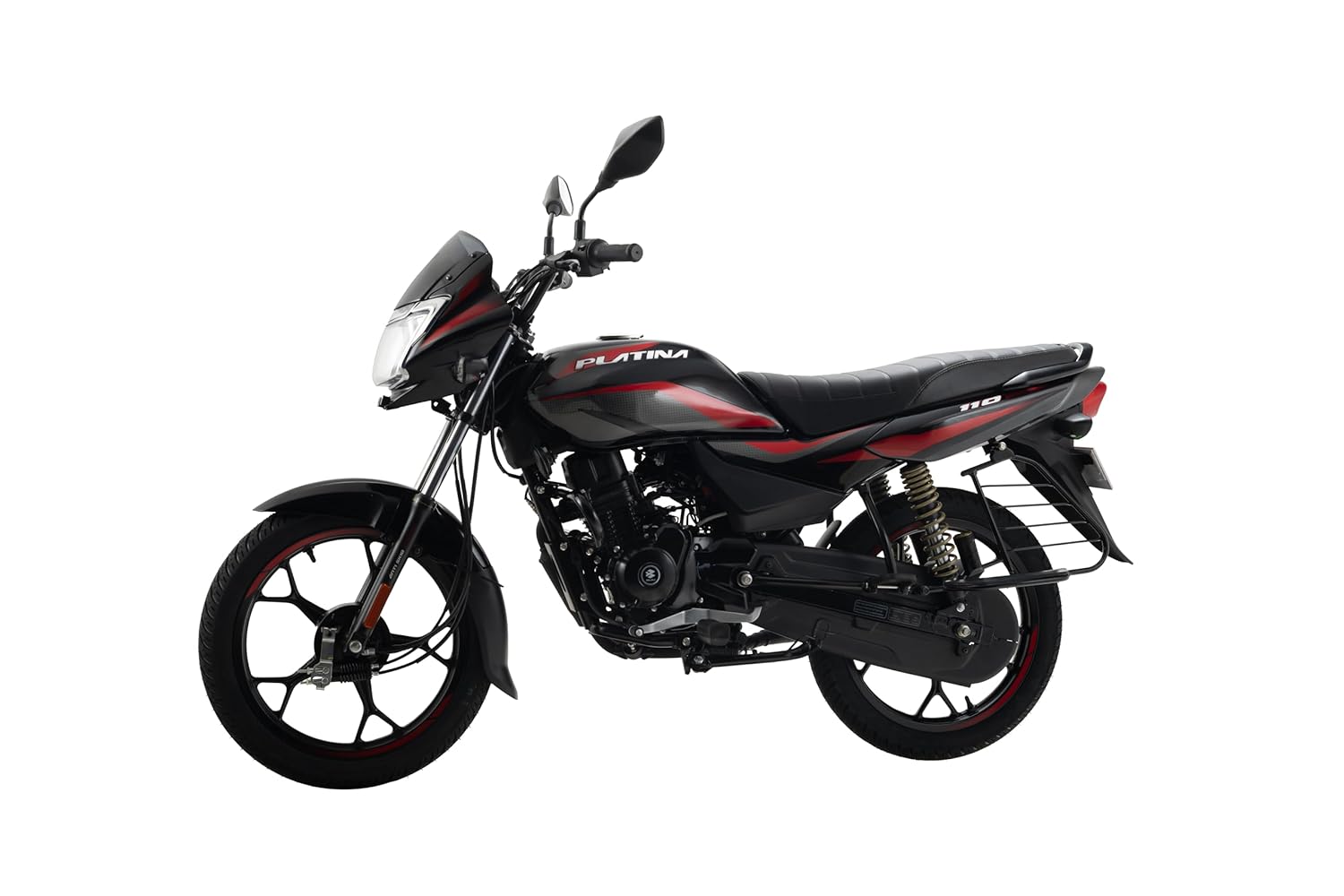 Bajaj Platina 110 Es Drum Motorcycle/Motorbike - Black Red - Ex-Showroom - Image 2