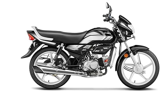 Hero HF Deluxe (Drum) (Self Start) Bike Black Grey Stripe Booking for Ex-Showroom Price